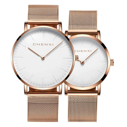 CHENXI Men And Women Watch Luxury Ultra Thin Quartz Couple Watches Elegant Dress Ladies Gift Wristwatch Men's Relogio Masculino