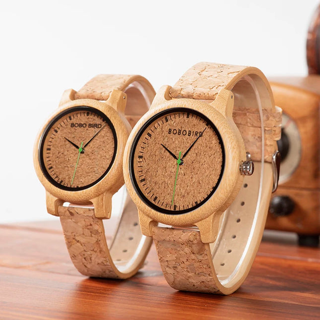 BOBO BIRD Simple Design Couple Watch Wood Wristwatch Men Women Customized Text on Box Lovers Gift Anniversary Christmas Gifts