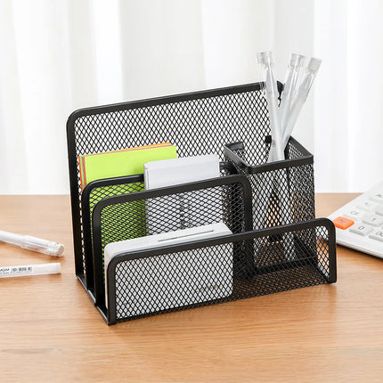 Multi-Functional Desk Organizer Mesh Metal Pen Holder Stationery Container Box Office School Supplies Accessories Pencil Holder