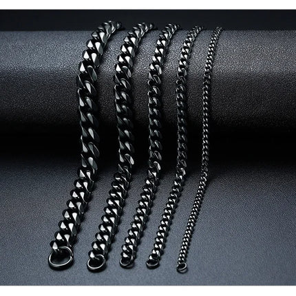 Vnox 3-11mm Chunky Miami Curb Chain Bracelet for Men, Stainless Steel Cuban Link Chain Wristband Classic Punk Heavy Male Jewelry