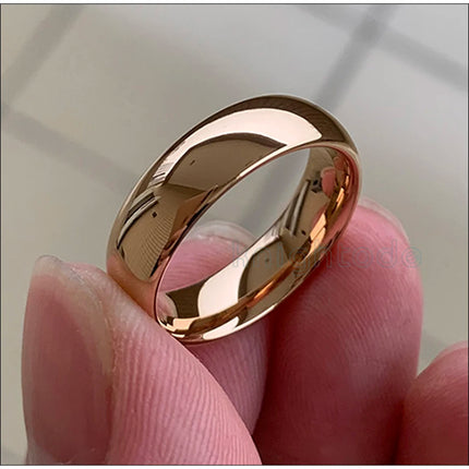 Classic Rose Gold Color Tungsten Wedding Ring For Women Men Carbide Engagement Band Dome Polished Finish Width 8mm 6mm