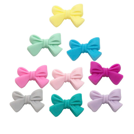 10pcs Bowknot Silicon Beads BPA Free Bow Tie Baby Teething Bead For DIY Jewelry Making Chewable Baby Teething Gift