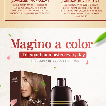 Mokeru Argan Oil Natural Long Lasting Black Brown Permanent Hair Dye Shampoo For Gray Hair Caramel Coffee Magic Fast Color Dye