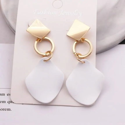 Geometric Waterdrop Dangle Earrings Set for Women - Trendy Metal Ear Jewelry