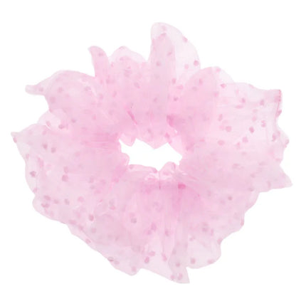 Sweet Jacquard Dot Transparent Organza Scrunchies Women Romantic  Hair Rope Big  Hair Ties Hair Accessories