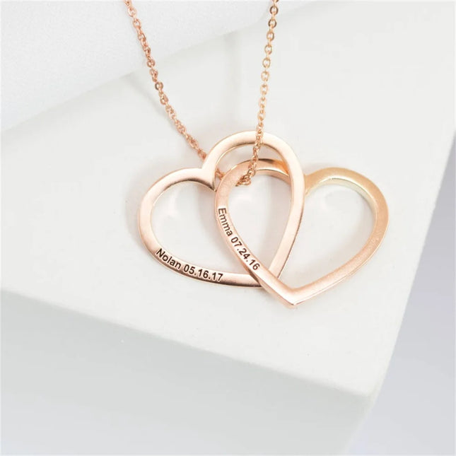 Customized Heart Shaped Name Pendant Necklace Men's and Women's Stainless Steel Personality Digital Necklace Jewelry