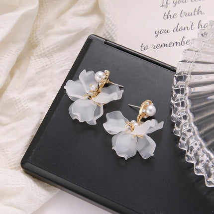 Boho Chic Flower Crystal Drop Earrings - Women's Fashion Jewelry