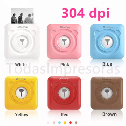 Original Peripage 304dpi Mini Pocket Printer Bluetooth A6 Thermal Photo Printer Color Brown Yellow Mobile Phone Android IOS Gift