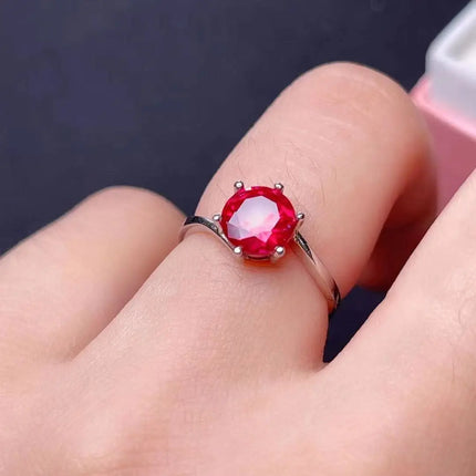 USPS Dropshipping, Real Ruby Gemstone Rings for Women, S925 Silver Fine Jewellery Birthstone Gift, Wedding FM2061 Ring