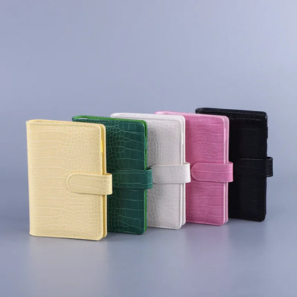 A5/A6 PU Macaroon Crocodile Pattern Loose-Leaf Only Cover Binder Dairy Travelers Leather Notebook