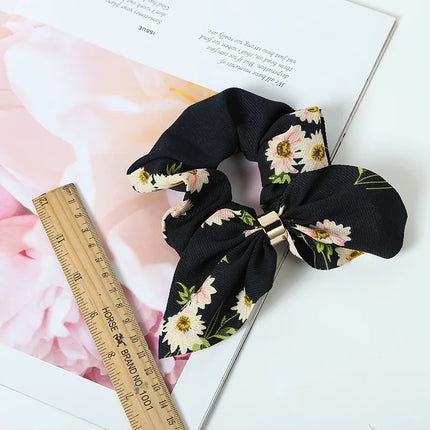 LOVINGSHA Cute Rabbit Ear Floral Women Hair Accessories Elastic Hair Band Hair Rope For Girls Rubber Band Tie Hair Scrunchies