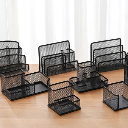 Multi-Functional Desk Organizer Mesh Metal Pen Holder Stationery Container Box Office School Supplies Accessories Pencil Holder