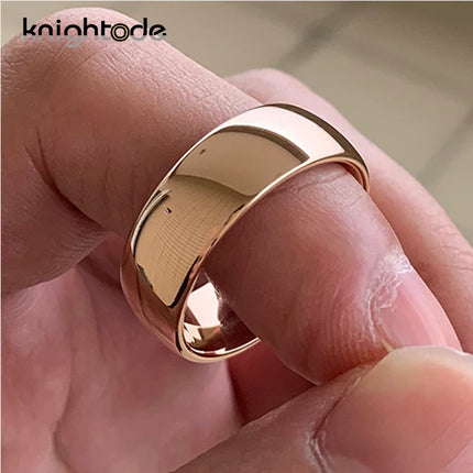 Classic Rose Gold Color Tungsten Wedding Ring For Women Men Carbide Engagement Band Dome Polished Finish Width 8mm 6mm