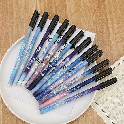 6Pcs/Set Constellation Erasable Gel Pen Blue Black ink 0.5mm Washable Handle Kawaii Erasable Pens School Writing Stationery