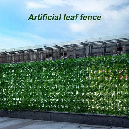 Artificial Hedge Green Leaf Ivy Fence Screen Plant Wall Fake Grass Decorative Backdrop Privacy Protection Home Balcony Garden