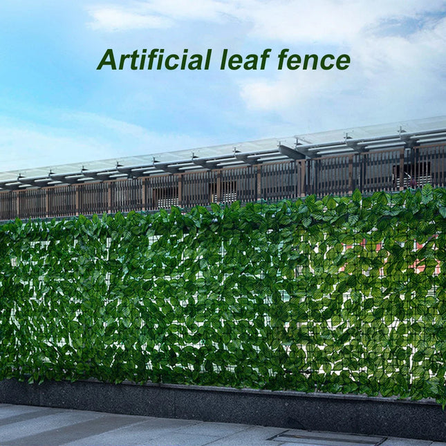 Artificial Hedge Green Leaf Ivy Fence Screen Plant Wall Fake Grass Decorative Backdrop Privacy Protection Home Balcony Garden