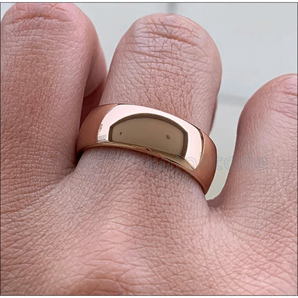 Classic Rose Gold Color Tungsten Wedding Ring For Women Men Carbide Engagement Band Dome Polished Finish Width 8mm 6mm