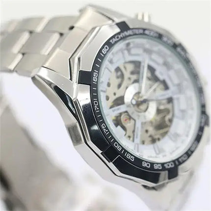 Fashion Brand Men Mechanical Watch Men Stainless steel Skeleton Hand wind WristwatchRelogio hombre