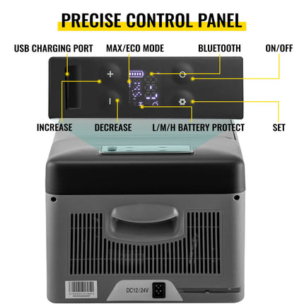 VEVOR 15L Small Fridge Portable Car Freezer 12V/24V Mini Refrigerator Compressor Cooler for Traveling Camping Outdoor Activities