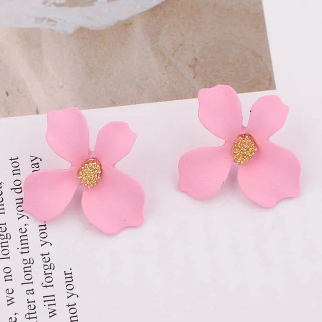 Floral Fantasy Stud Earrings - Chic Petal Design in 5 Vibrant Colors