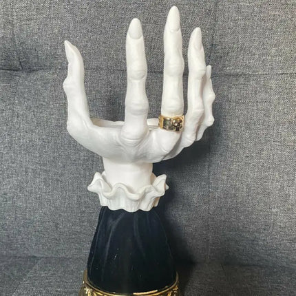 Halloween Decoration Witch Hand Candle Holder Resin Desktop Candlestick Gothic Home Ornaments Horror Art Halloween Props Gift