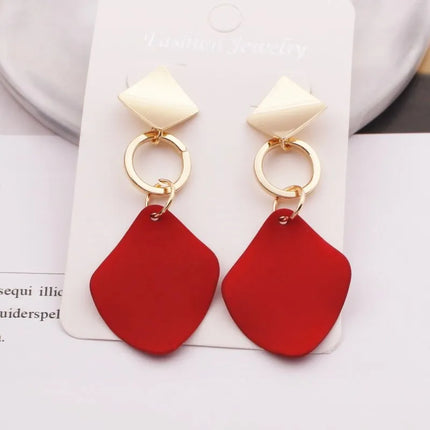 Geometric Waterdrop Dangle Earrings Set for Women - Trendy Metal Ear Jewelry