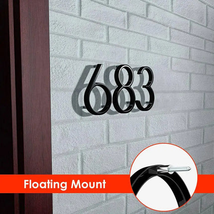 Floating House Number Latter Modern Home Address Mailbox Wall Stick Number Door Label Outdoor Sign Home Decor Garden Yard Street