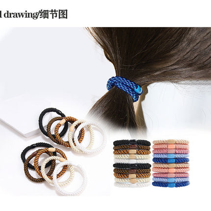 5pc Korean Beauty Good Elasticity Hair Ties Rings Rope Scrunchies for Women Girls Child Daily Holiday Gift Hair Accessories