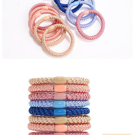 5pc Korean Beauty Good Elasticity Hair Ties Rings Rope Scrunchies for Women Girls Child Daily Holiday Gift Hair Accessories