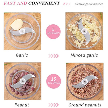 100/250ml Electric Garlic Masher Mini Chopper Vegetable Chili Meat Ginger Masher Machine USB Charging Blenders Kitchen Gadgets