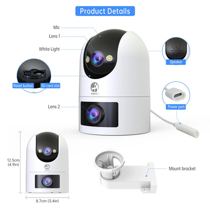 JOOAN 10MP 6MP PTZ Wifi Camera Outdoor Dual Lens Dual Screen IP Camera AI Tracking Security Protection CCTV Surveillance Camera