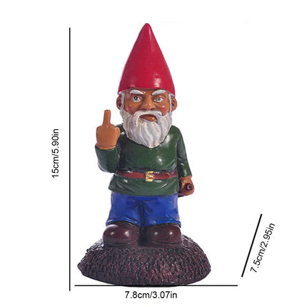 Middle Finger White Beard Dwarf Ornament Outdoor Resin Crafts Resin Garden Statue Garden Dwarf Statue Ornament Lawn Garden Decor