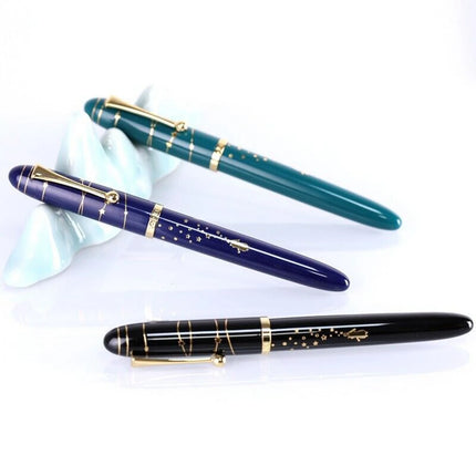 New LORELEI L07 Metal Fountain Pen SCHMIDT Nib EF 0.38mm nibs Converter Black green blue school supplies office business writing