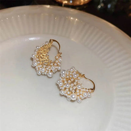 Elegant Korean Style Pearl Drop Earrings for Women - Chic Fashion Jewelry Pieces