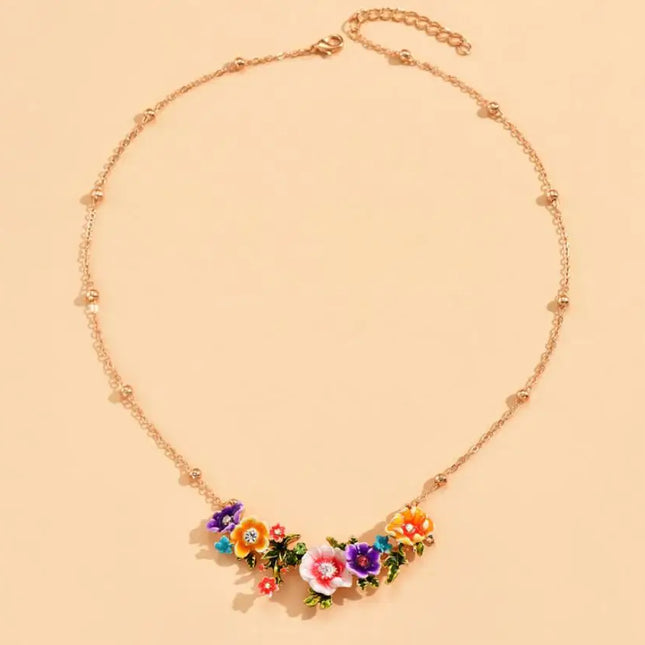 New Collier Femme Fashion Necklace for Women Short Design Flower Choker Statement Jewelry Gift