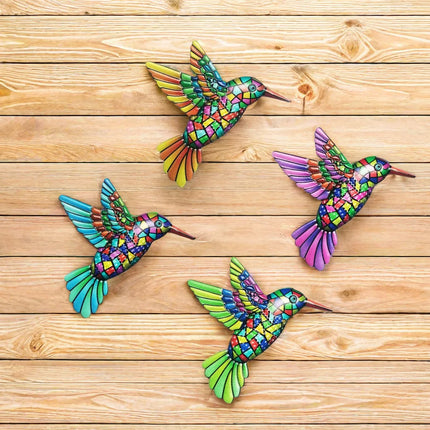 Metal Bird Garden Flower Wall Art Decorations, humminbird Wall Decor, Outdoor Animal Hanging Patio Decor