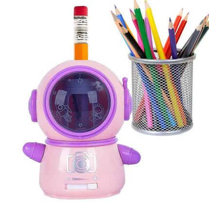 Pencil Sharpeners Spaceman Electric Pencil Sharpener Heavy Duty Cute Pencil Sharpener Plug In For Kids Auto-Stop Pencil