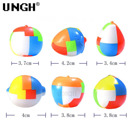 UNGH 6pcs/set Luban 3D Puzzle Magic Cube Intellectual Children Lock Brain Teaser Game Educational Toys for Kids Adult Antistress