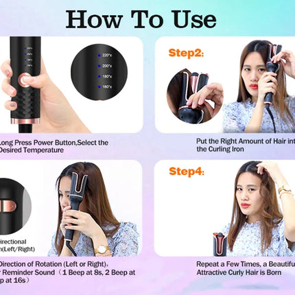 Auto Rotating Ceramic Hair Curler Automatic Curling Iron Styling Tool Hair Iron Curling Wand Air Spin and Curl Curler Hair Waver