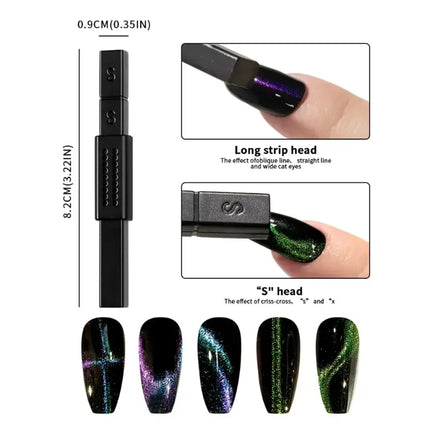 Magnet Stick Wand Set For 3D Magnetic Cat Eye Gel, Magic Nail Art Manicure Tool, UV Gel Magnet Stick Manicure Nail Art Tools