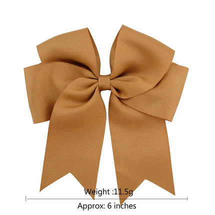 6 Inches Colorful Elegant Hair Bows With Clip Kids Girls Grosgrain Ribbon Hair Clip Hairgrips Headwear Baby Hair Accessories