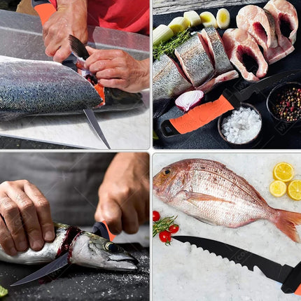 Fish Filleting Knife Fishing Knife Japanese Chef Knives Stainless Steel Scraping Boning Knife Kitchen Cooking Tool with Cover