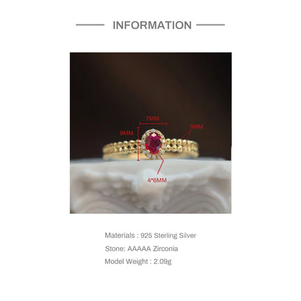 ROXI 925 Sterling Silver Pomegranate Red Shining Zircon Finger Ring For Women Men Adjustable Wedding Statement Fine Jewelry Gift