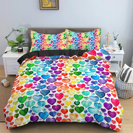 Toy Print Bedding Set Dot Building Blocks Comforter Cover Kids Boy Bed Cover Colorful Bricks Game Bedlinen Duvet Cover Set