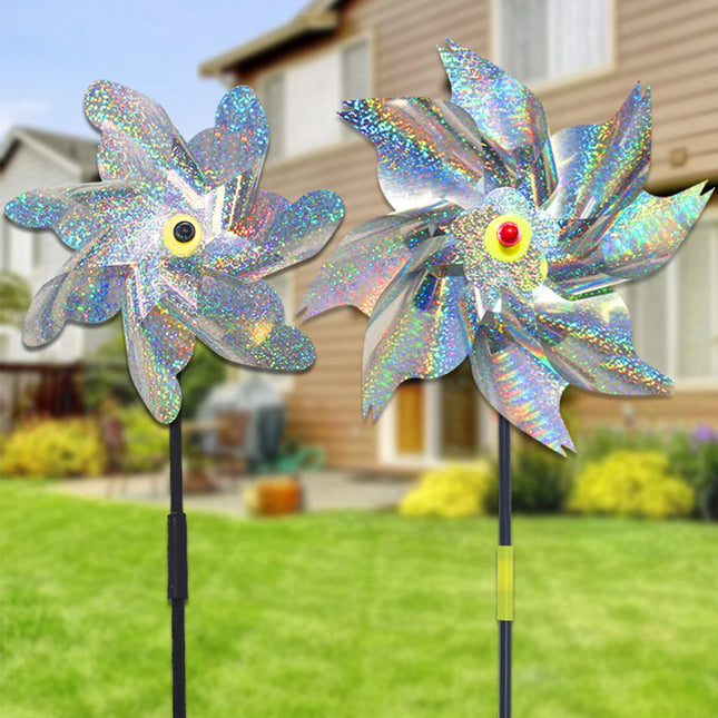 Bird-Scaring Wind Spinner Decoration Birds Deterrent Windmill Children Kids Toys Easy Installation for Outdoor Garden Lawn Yard