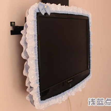 24-48INCHES Fabric TV Circle Power on Without Taking Out Dust Cover Monitor Screen Home Decorations Dust Cover with Elastic