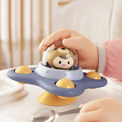 1pcs Suction Cups Spinning Top Toy For Baby Game Infant Teether Relief Stress Educational Rotating Rattle Bath Toys For Children