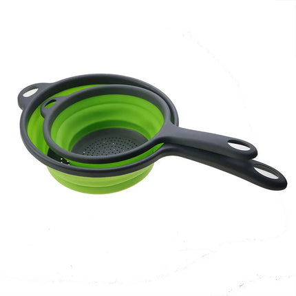 JCD Fruit Vegetable Washing Basket Foldable Strainer Silicone Colander Dish Collapsible Drainer Filter Kitchen Storage Tool