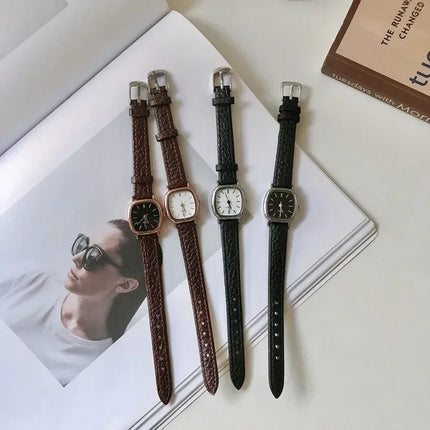 High Quality Ladies Casual Bracelet Watches Women's Simple Vintage Watches for Women Dial Wristwatch Leather Strap Wrist Watch