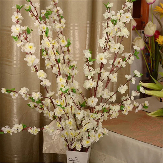 65CM Artificial Cherry Spring Plum Peach Blossom Branch Silk Flower Tree Decor wedding party Home decoration